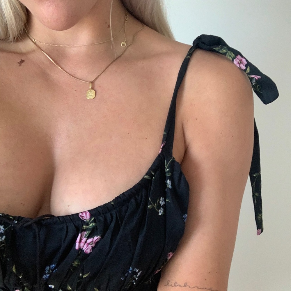 For Love and Lemons black floral romper - Picture 4 of 5